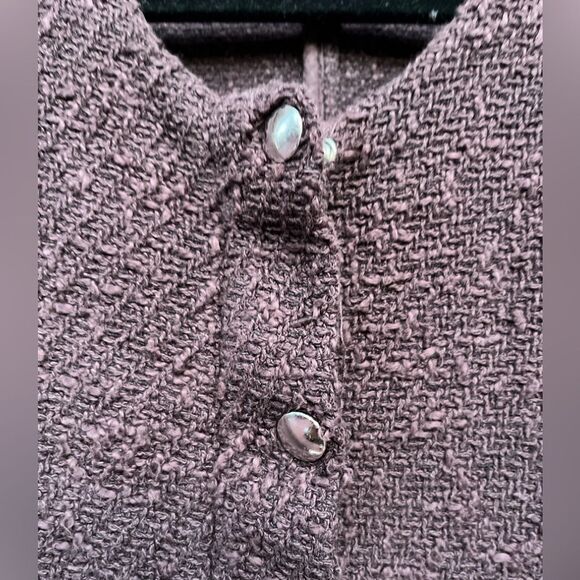 IRO Rich Chocolate/Purple/Mauve Tweed Cropped Jacket/Sweater, Size 36 (US S) - Picture 9 of 14